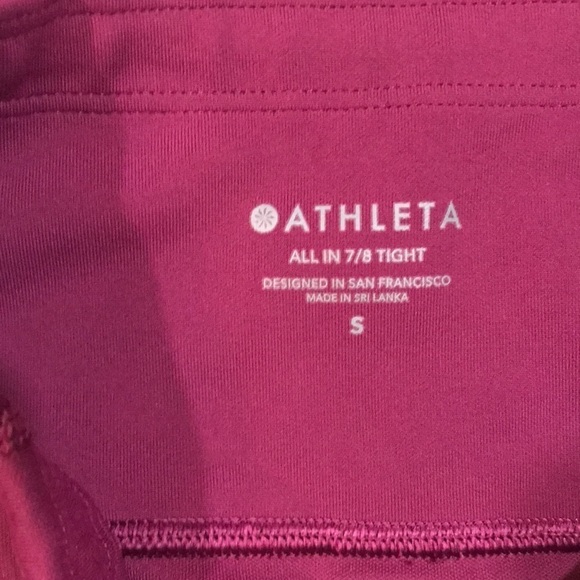 Athleta “All In 7/8 Tight” Burgundy Leggings size S - Picture 3 of 8